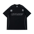 Y2K Oversized Reflective Strip T-Shirt for Men