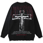 Y2K Grunge Vintage Ripped Knit Sweaters Streetwear