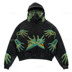Halloween Printed Hoodie - Harajuku Streetwear Y2K Style