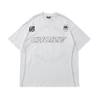 Y2K Oversized Reflective Strip T-Shirt for Men