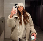 Women's Comfy Teddy Puffer Fleece Jacket