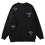 Y2K Grunge Vintage Ripped Knit Sweaters Streetwear