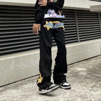 Y2K Vintage Embroidered Wide Leg Jeans for Men