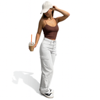 Women’s Baggy Cargo Jeans– Straight Leg Multi-Pocket Denim for Women