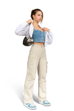 Women’s Baggy Cargo Jeans– Straight Leg Multi-Pocket Denim for Women