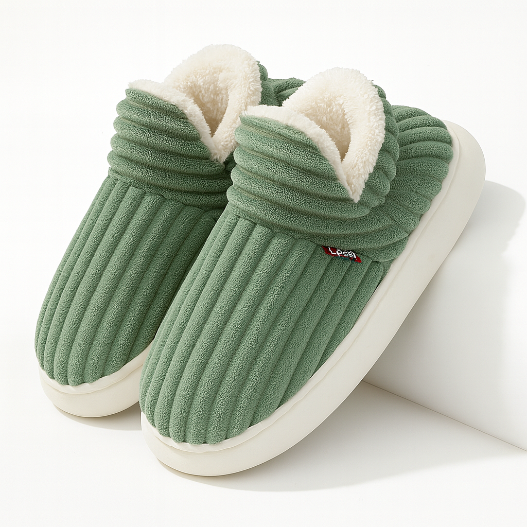 Warm Soft Cotton House Slippers – Plush Fleece Indoor Comfort