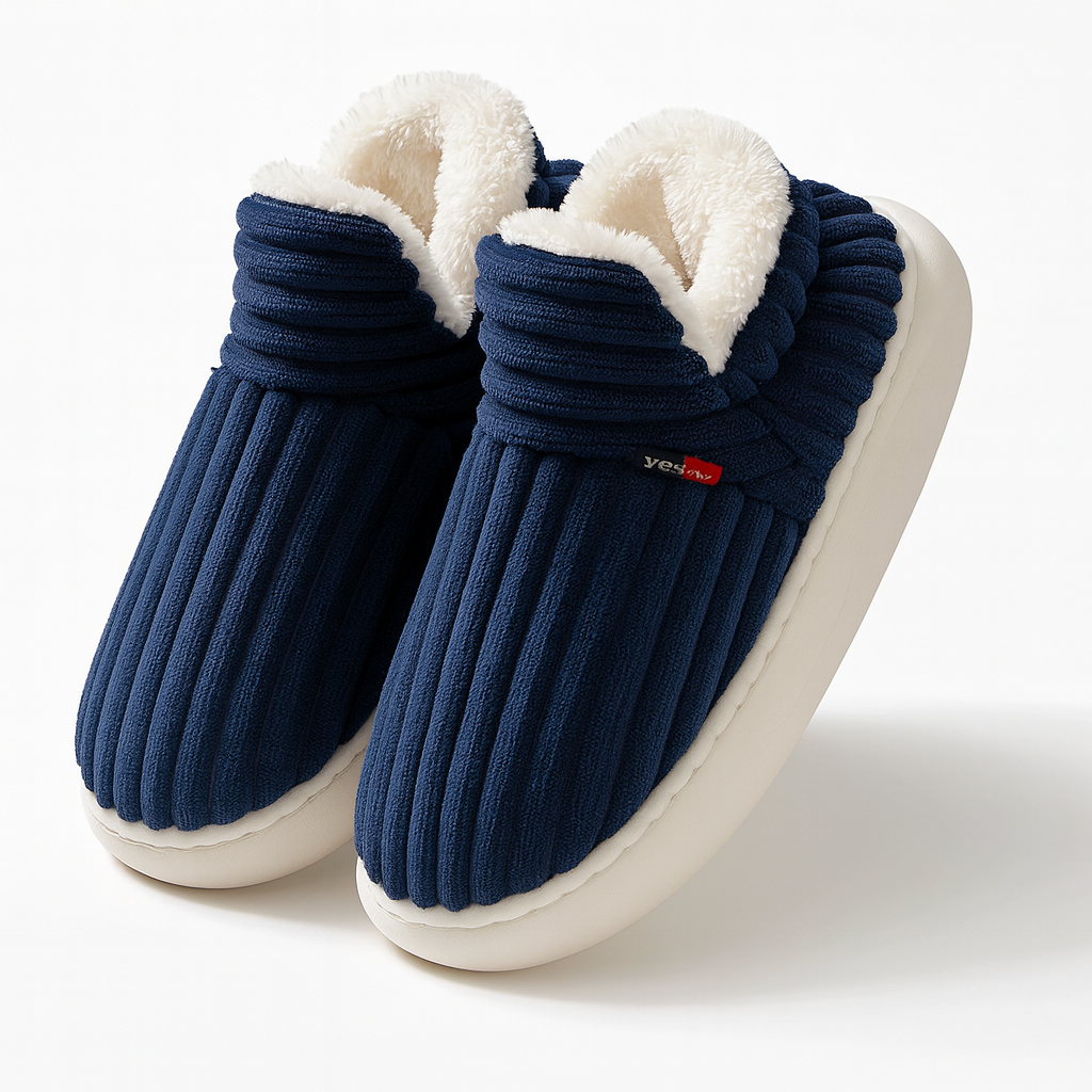 Warm Soft Cotton House Slippers – Plush Fleece Indoor Comfort