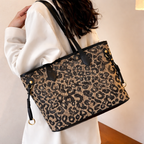 Women’s Leopard-Style Cheetah Print Shoulder Tote Bag