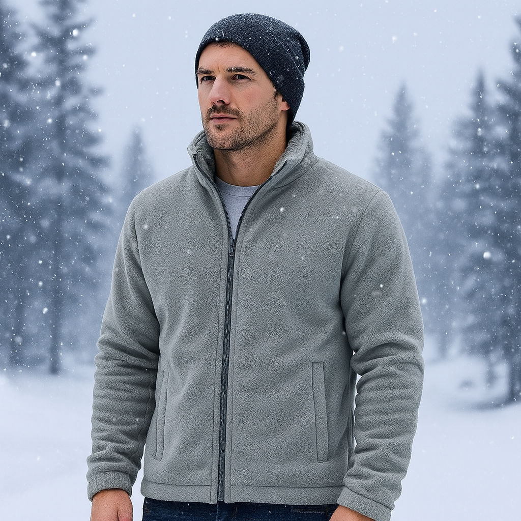 Men’s Warm Fleece Jacket – Thick Polar Zip-Up Sweatshirt Coat