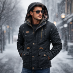 Warm Hooded Windbreaker Jacket for Men