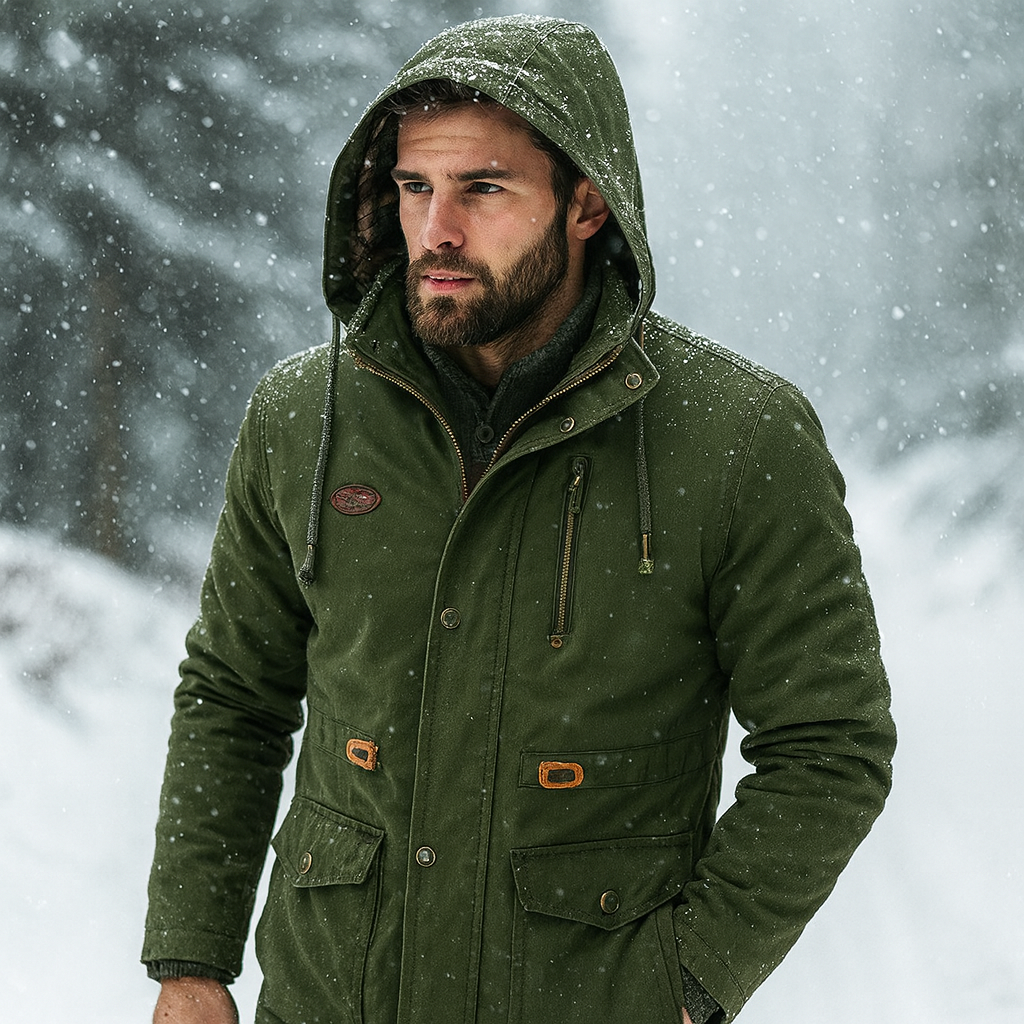 Warm Hooded Windbreaker Jacket for Men