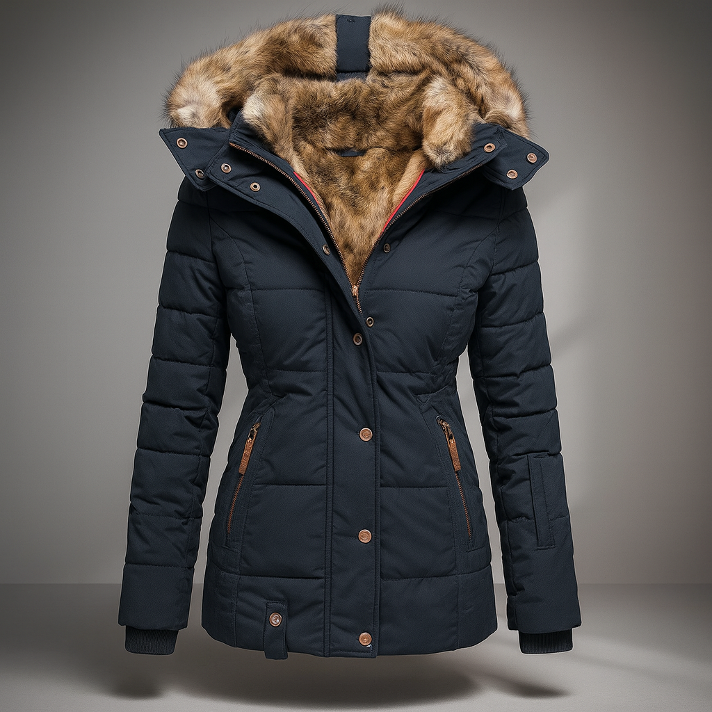 Winter Puffer Jacket with Soft Fur