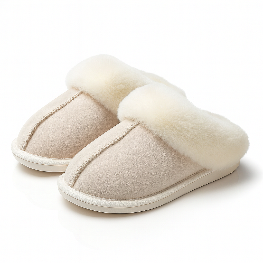 Cozy Cotton Slippers – Fleece Lined Indoor Winter House Shoes