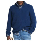 Men Collar Quarter Zip-Up Sweater Casual