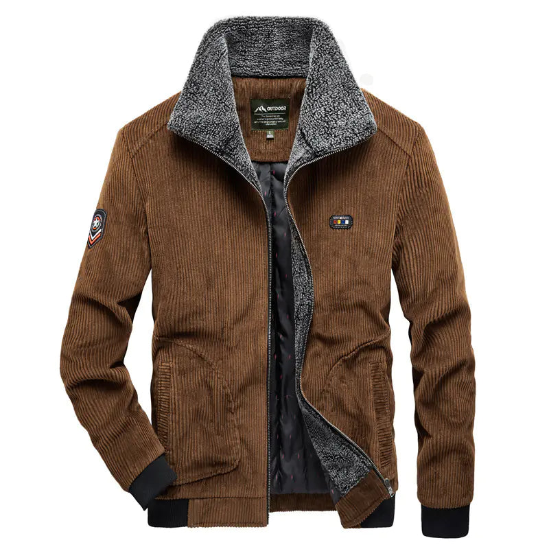 Men's Cotton Corduroy Jacket - Thick and Warm Winter Coat