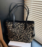 Women’s Leopard-Style Cheetah Print Shoulder Tote Bag