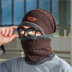 2-in-1 Winter Thermal Hat & Neck Warmer – Fleece-Lined Outdoor Windproof Set