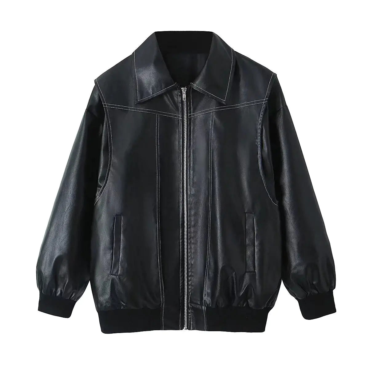 Leather Jacket Women Zip Up– Moto Style
