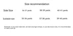 Size recommendation chart for sole sizes and suitable sizes on a white background