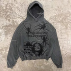 Halloween Printed Hoodie - Harajuku Streetwear Y2K Style