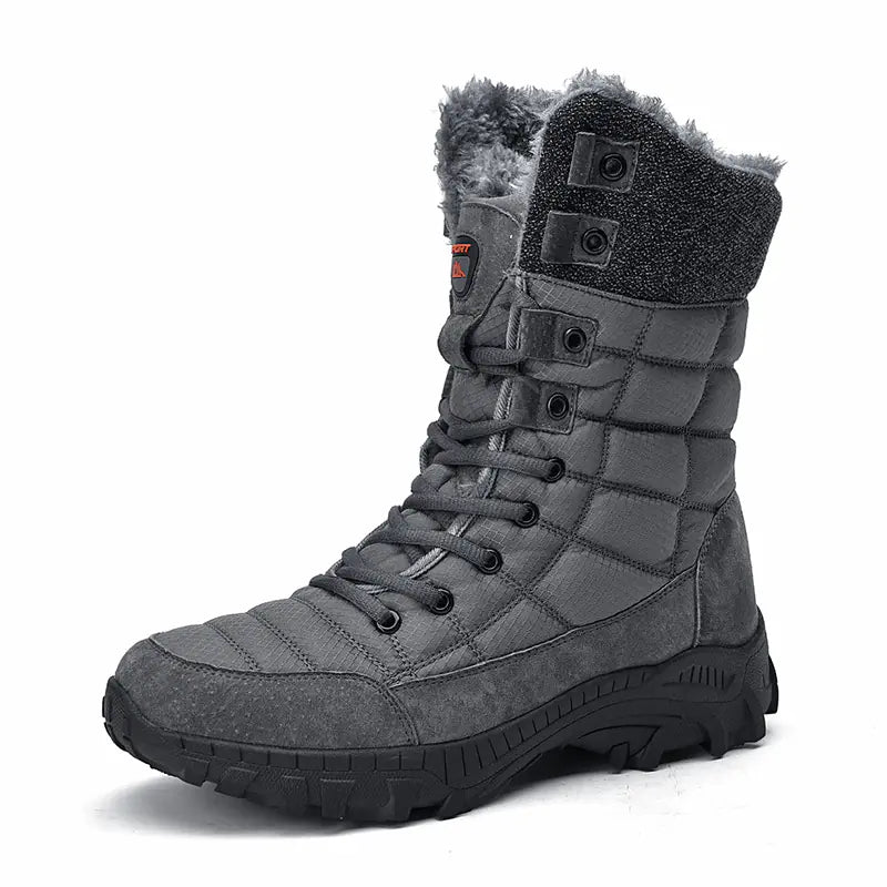 Men’s Cold-Weather Waterproof Snow Boots – Warm Fur & Durable Outdoor Grip