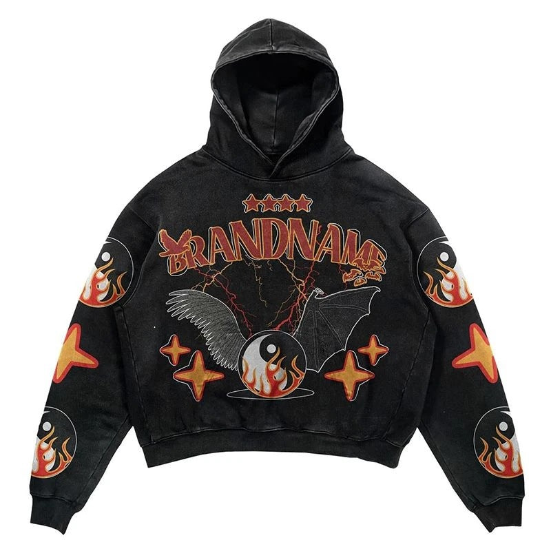 Halloween Printed Hoodie - Harajuku Streetwear Y2K Style