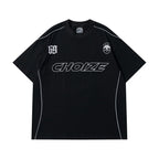 Y2K Oversized Reflective Strip T-Shirt for Men