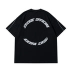 Y2K Oversized Reflective Strip T-Shirt for Men