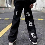 Y2K Vintage Embroidered Wide Leg Jeans for Men