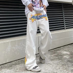 Y2K Vintage Embroidered Wide Leg Jeans for Men