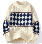 Checkered Cardigan Sweater for Men